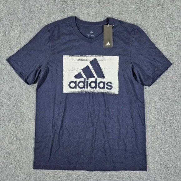 New With Tags Adidas Graphic T-Shirt Logo Print Regular Fit Tee Mens Size L - Picture 1 of 6
